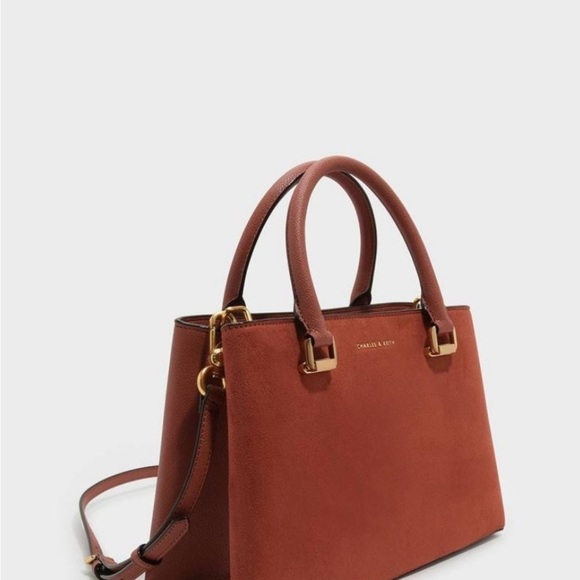 Charles & Keith Handbags - Charles & Keith Structured Top Handle Satchel Tote Bag Crossbody Shoulder Strap